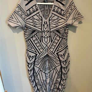 Ashley Stewart Black and Gray Mini Dress